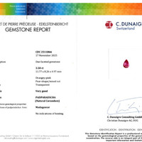 3.50 Ct. Padparadscha Sapphire from Madagascar Scan Report