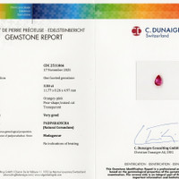 3.50 Ct. Padparadscha Sapphire from Madagascar Scan Report