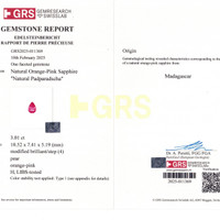 3.01 Ct. Padparadscha Sapphire from Madagascar Scan Report
