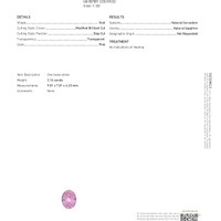 2.16 Ct. Pink Sapphire from Ceylon (Sri Lanka) Scan Report