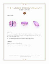 4.04 Ct. Purplish Pink Sapphire from Ceylon (Sri Lanka) Appraisal