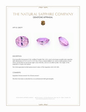 4.03 Ct. Purplish Pink Sapphire from Ceylon (Sri Lanka) Appraisal