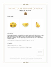 1.12 Ct. Orangish Yellow Sapphire from Ceylon (Sri Lanka) Appraisal