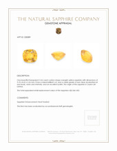 3.56 Ct. Orangish Yellow Sapphire from Ceylon (Sri Lanka) Appraisal