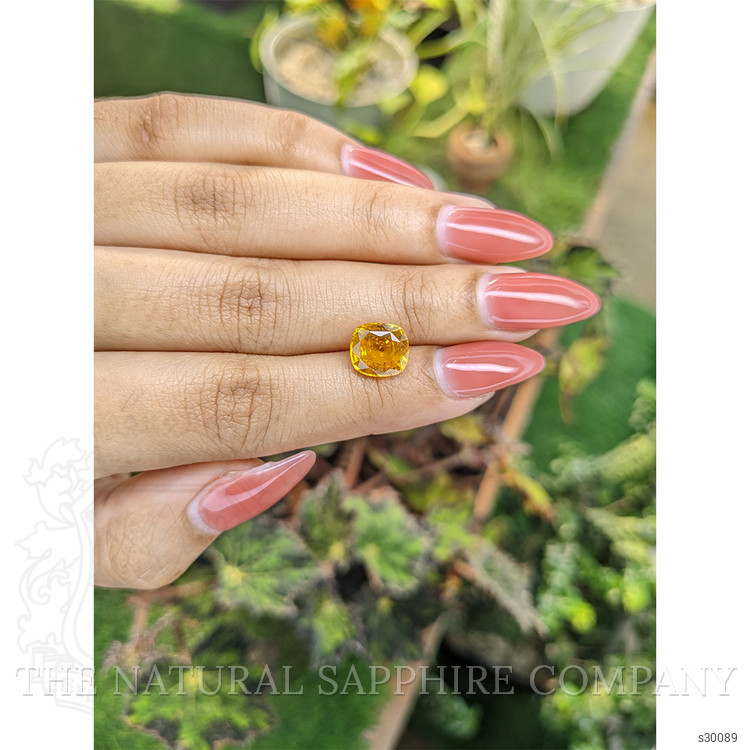 3.56 Ct. Orangish Yellow Sapphire from Ceylon (Sri Lanka)