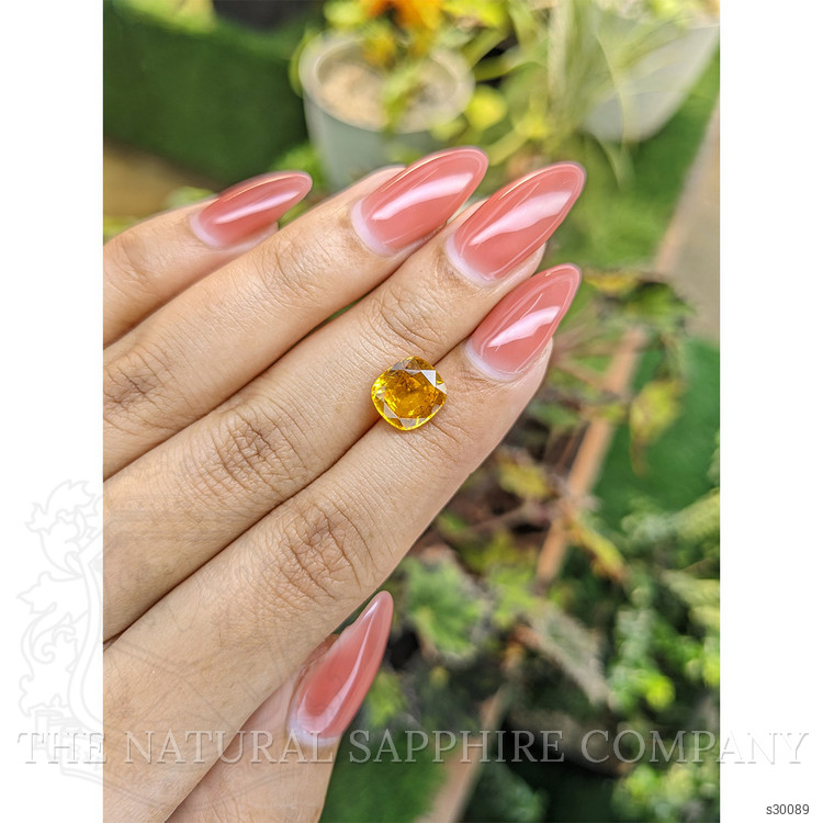 3.56 Ct. Orangish Yellow Sapphire from Ceylon (Sri Lanka)
