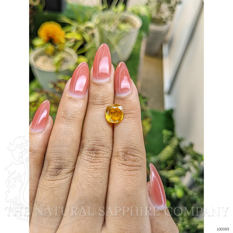 3.56 Ct. Orangish Yellow Sapphire from Ceylon (Sri Lanka)