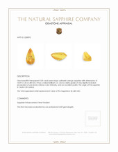 2.00 Ct. Yellowish Orange Sapphire from Ceylon (Sri Lanka) Appraisal