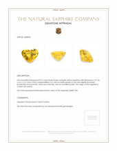 0.97 Ct. Orangish Yellow Sapphire from Ceylon (Sri Lanka) Appraisal