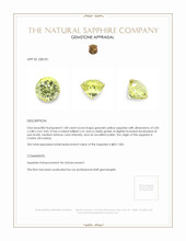 1.08 Ct. Greenish Yellow Sapphire from Ceylon (Sri Lanka) Appraisal