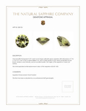 2.07 Ct. Yellowish Green Sapphire from Ceylon (Sri Lanka) Appraisal