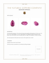 1.00 Ct. Pink Sapphire from Ceylon (Sri Lanka) Appraisal