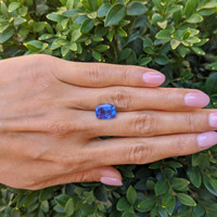 6.36 Ct. Blue Sapphire from Ceylon (Sri Lanka) Life Style