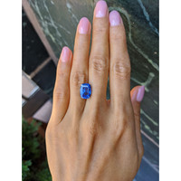 6.36 Ct. Blue Sapphire from Ceylon (Sri Lanka) Life Style