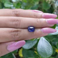 3.40 Ct. Blue Cabochon Sapphire from Tanzania Life Style
