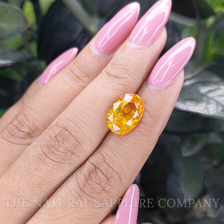 7.09 Ct. Yellowish Orange Sapphire from Ceylon (Sri Lanka)