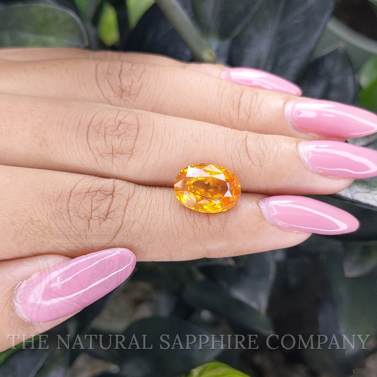7.09 Ct. Yellowish Orange Sapphire from Ceylon (Sri Lanka)