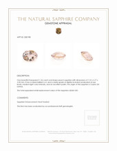 1.36 Ct. Peach Sapphire from Ceylon (Sri Lanka) Appraisal