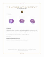 1.23 Ct. Purple Star Sapphire from Ceylon (Sri Lanka) Appraisal