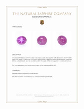 1.12 Ct. Purple Star Sapphire from Ceylon (Sri Lanka) Appraisal