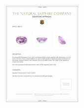 0.63 Ct. Pinkish Purple Sapphire from Ceylon (Sri Lanka) Appraisal
