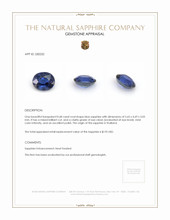0.68 Ct. Blue Sapphire from Thailand Appraisal