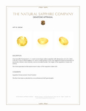1.11 Ct. Yellow Sapphire from Ceylon (Sri Lanka) Appraisal
