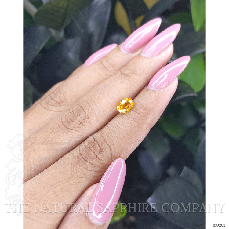 1.30 Ct. Orangish Yellow Sapphire from Ceylon (Sri Lanka)