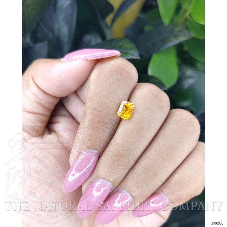 1.08 Ct. Orangish Yellow Sapphire from Ceylon (Sri Lanka)