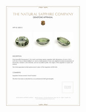 1.04 Ct. Green Sapphire from Ceylon (Sri Lanka) Appraisal