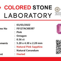 0.55 Ct. Pink Sapphire from Ceylon (Sri Lanka) Scan Report