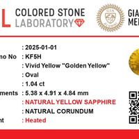 1.05 Ct. Yellow Sapphire from Ceylon (Sri Lanka) Scan Report