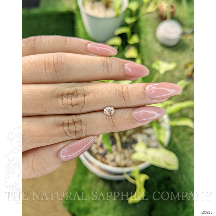 0.58 Ct. Peach Sapphire from Ceylon (Sri Lanka)