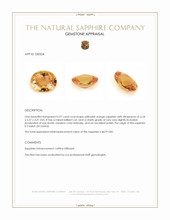 0.97 Ct. Yellowish Orange Sapphire from Ceylon (Sri Lanka) Appraisal