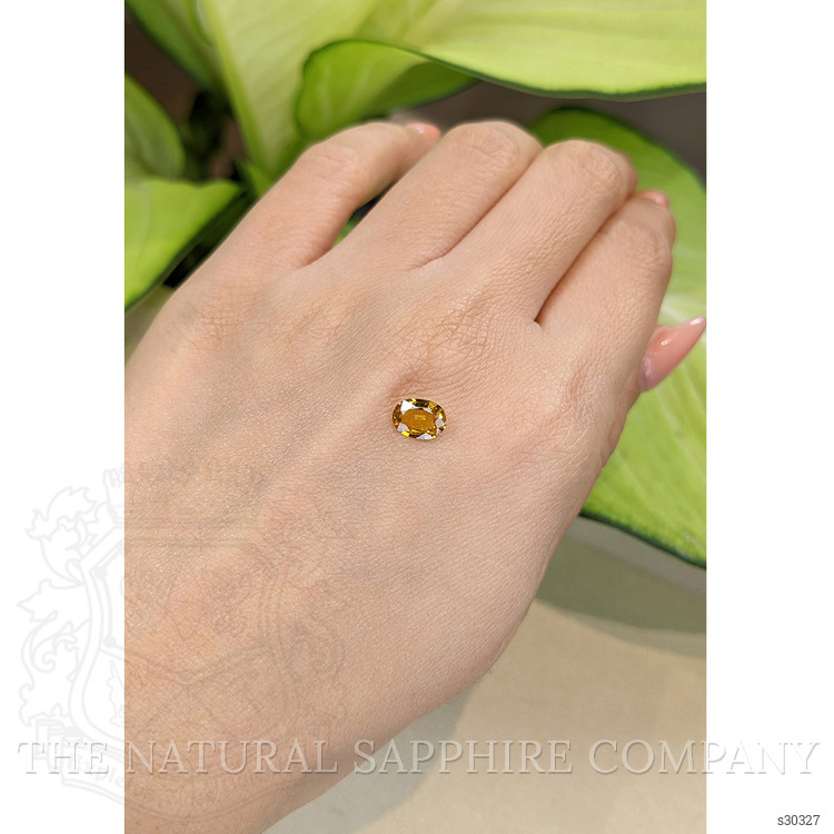 1.12 Ct. Orangish Yellow Sapphire from Ceylon (Sri Lanka)