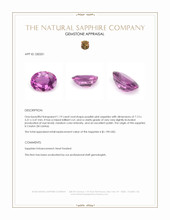 1.19 Ct. Purplish Pink Sapphire from Ceylon (Sri Lanka) Appraisal