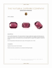 1.28 Ct. Reddish Pink Sapphire from Ceylon (Sri Lanka) Appraisal