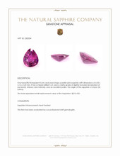 0.64 Ct. Purplish Pink Sapphire from Ceylon (Sri Lanka) Appraisal
