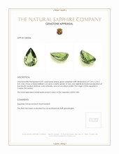 0.87 Ct. Green Sapphire from Ceylon (Sri Lanka) Appraisal