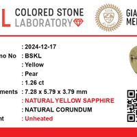1.26 Ct. Yellow Sapphire from Ceylon (Sri Lanka) Scan Report