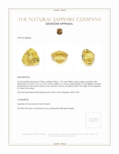 1.02 Ct. Yellow Sapphire from Ceylon (Sri Lanka) Appraisal