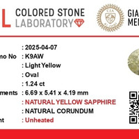 1.22 Ct. Yellow Sapphire from Ceylon (Sri Lanka) Scan Report