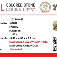 0.99 Ct. Yellow Sapphire from Ceylon (Sri Lanka) Scan Report