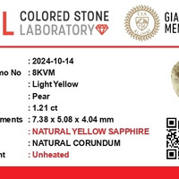 1.21 Ct. Yellow Sapphire from Ceylon (Sri Lanka) Scan Report