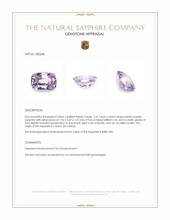 1.47 Ct. Pinkish Purple Sapphire from Ceylon (Sri Lanka) Appraisal