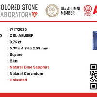 0.76 Ct. Blue Sapphire from Ceylon (Sri Lanka) Scan Report