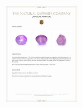 1.53 Ct. Pinkish Purple Star Sapphire from Ceylon (Sri Lanka) Appraisal