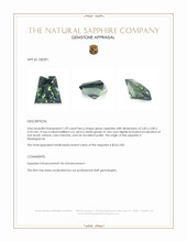 1.09 Ct. Bluish Green Sapphire from Madagascar Appraisal