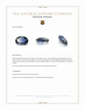 1.00 Ct. Bi Color / Parti Sapphire from Ceylon (Sri Lanka) Appraisal