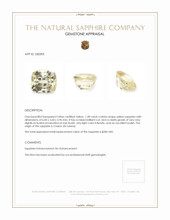 1.28 Ct. Yellow Sapphire from Ceylon (Sri Lanka) Appraisal
